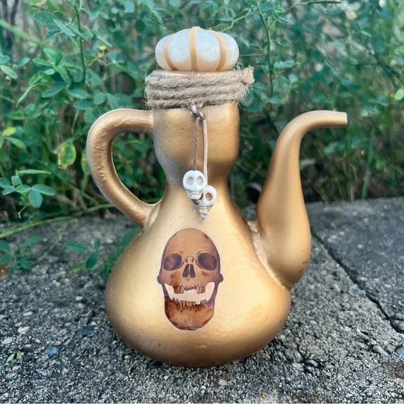 NEW Potion Spell Genie Bottle - Apothecary Skull/Skeleton Jar Halloween Home - Picture 5 of 12